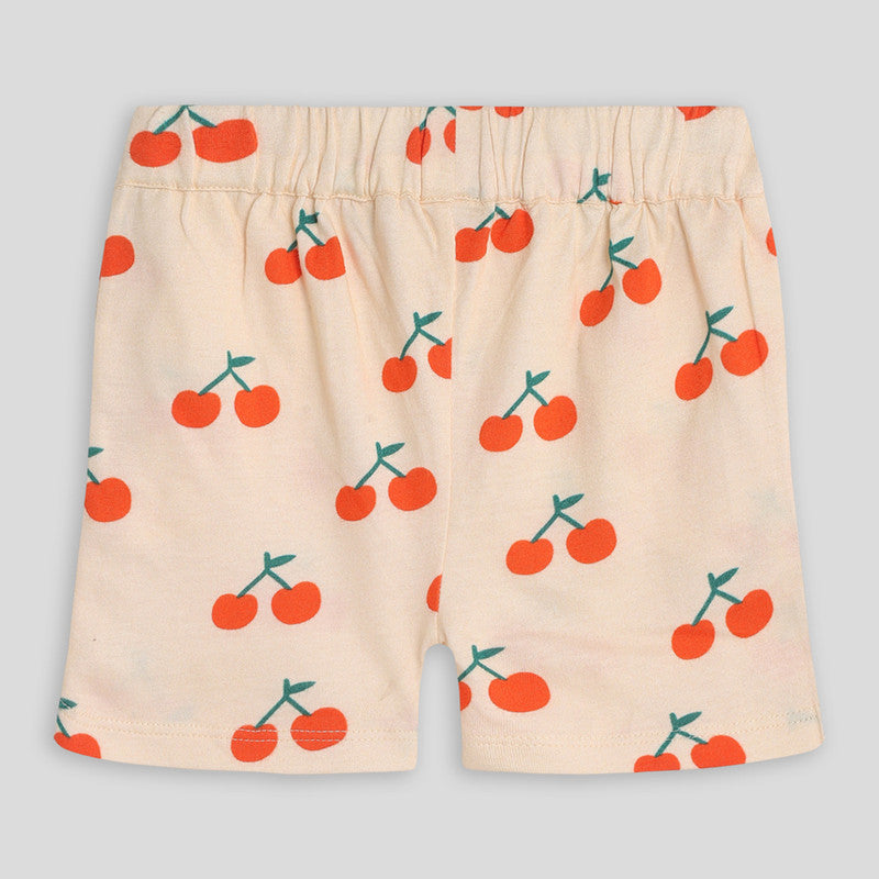 Cotton Cherry Tshirt and Shorts | White