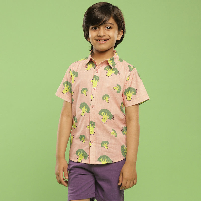 Cotton Broccoli Shirt For Kids | Pink