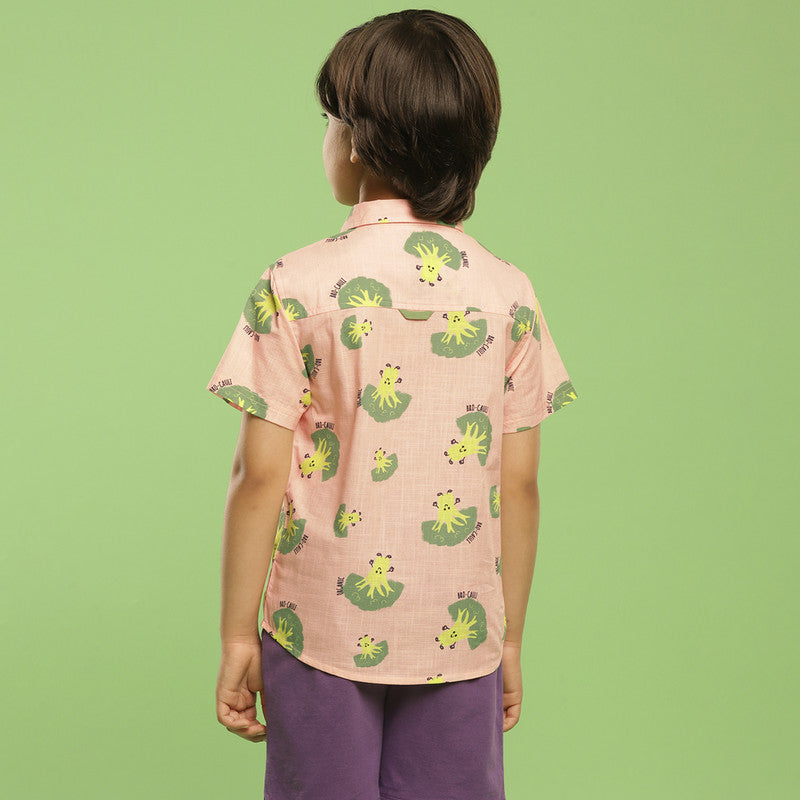 Cotton Broccoli Shirt For Kids | Pink