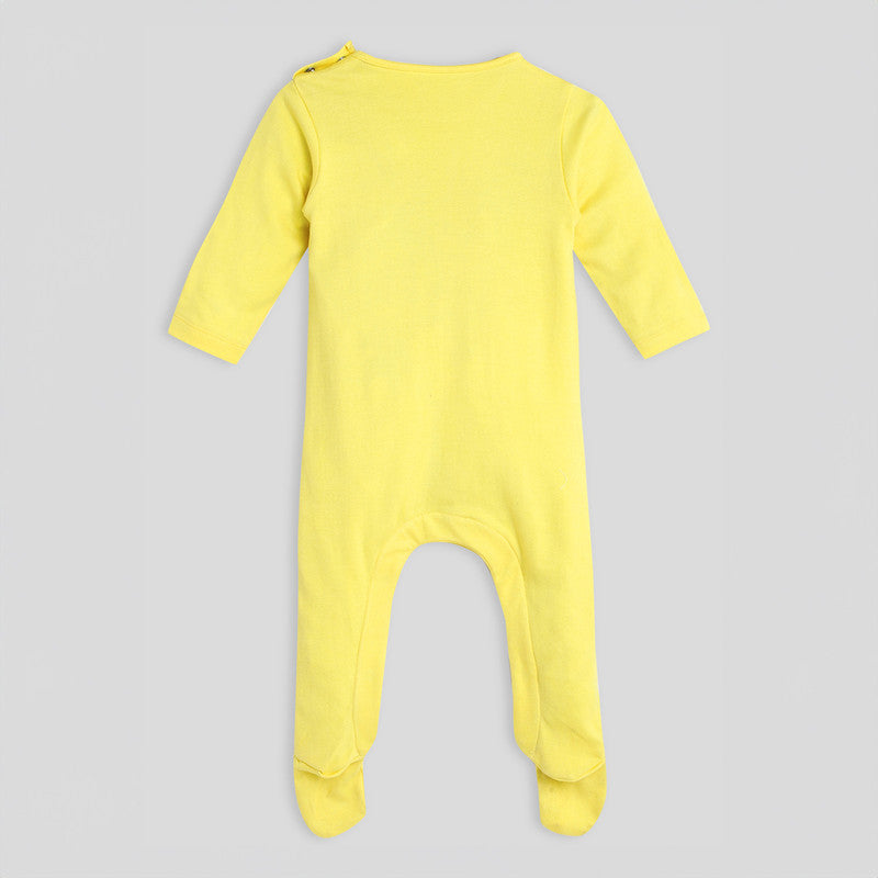 Cotton Sleepsuit | Hap Pea Printed | Yellow