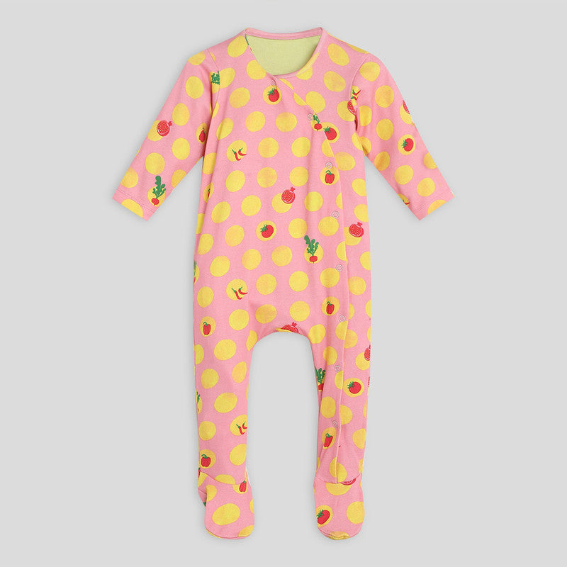 Cotton Sleepsuit For Kids | with Cap & Bib | Printed | Multicolour