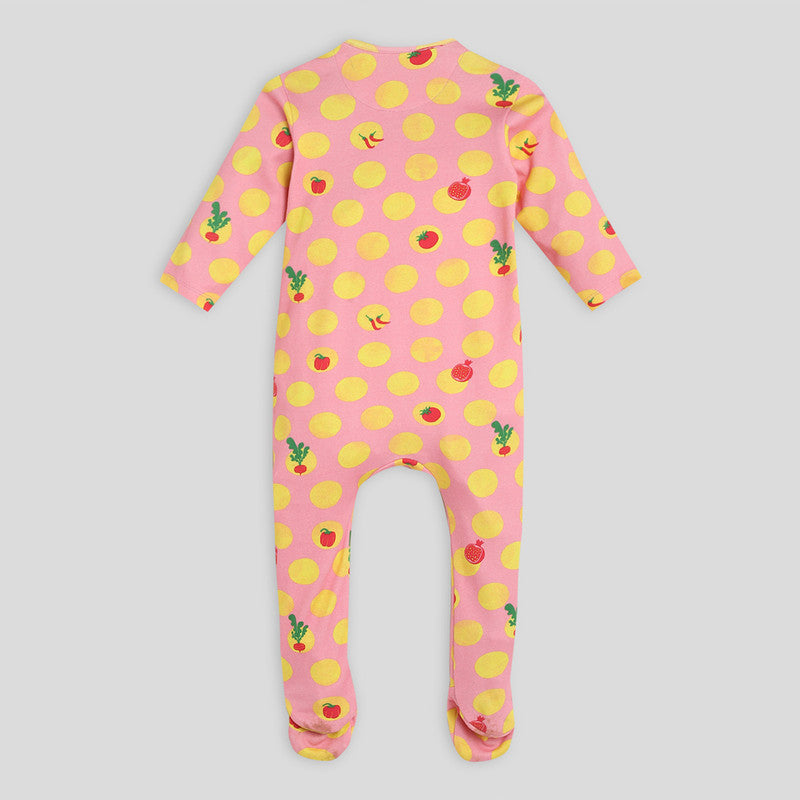 Cotton Sleepsuit For Kids | with Cap & Bib | Printed | Multicolour