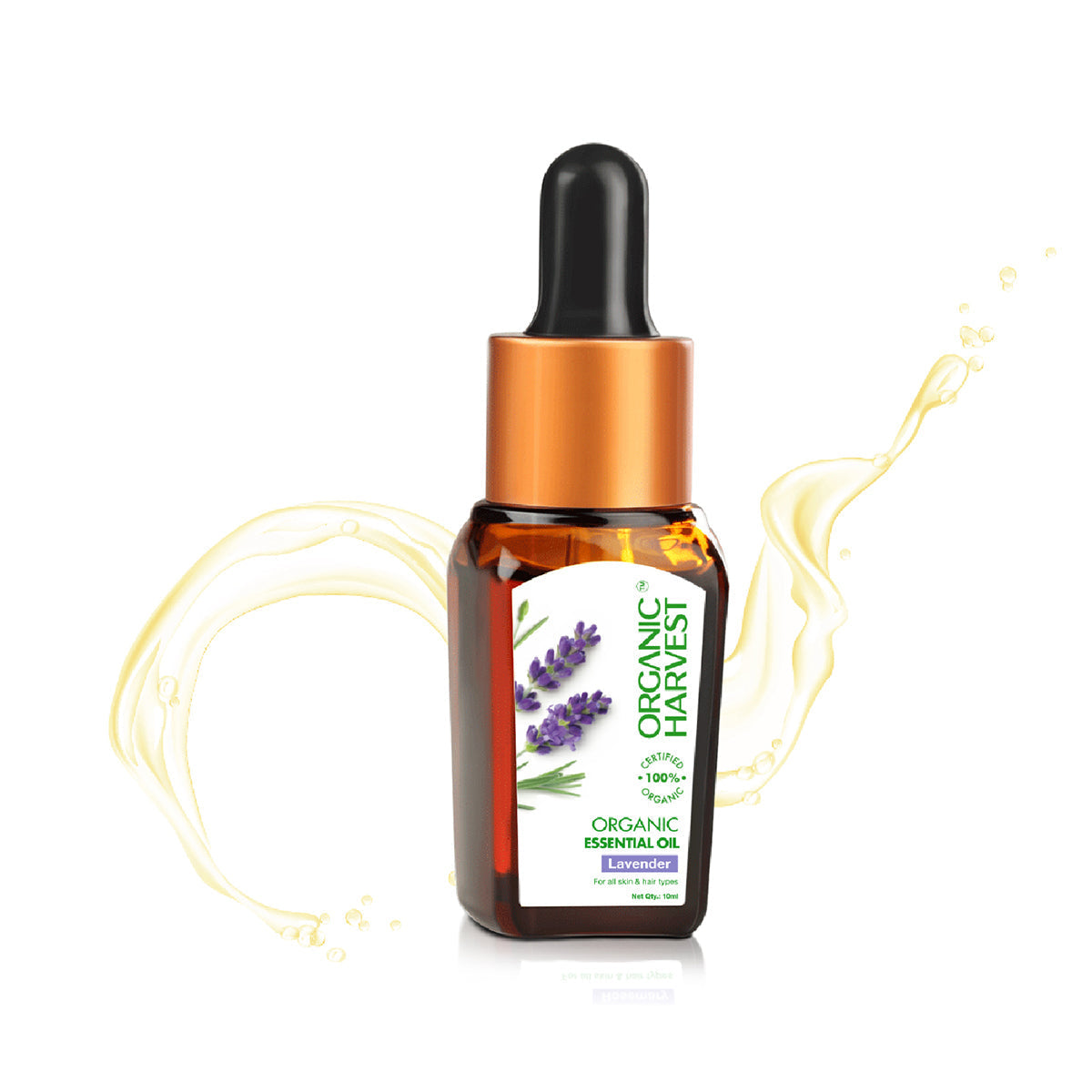 Organic Harvest Organic Essential Oil |  Lavender | For Face Care, Skin Care & Hair Care | 10ml