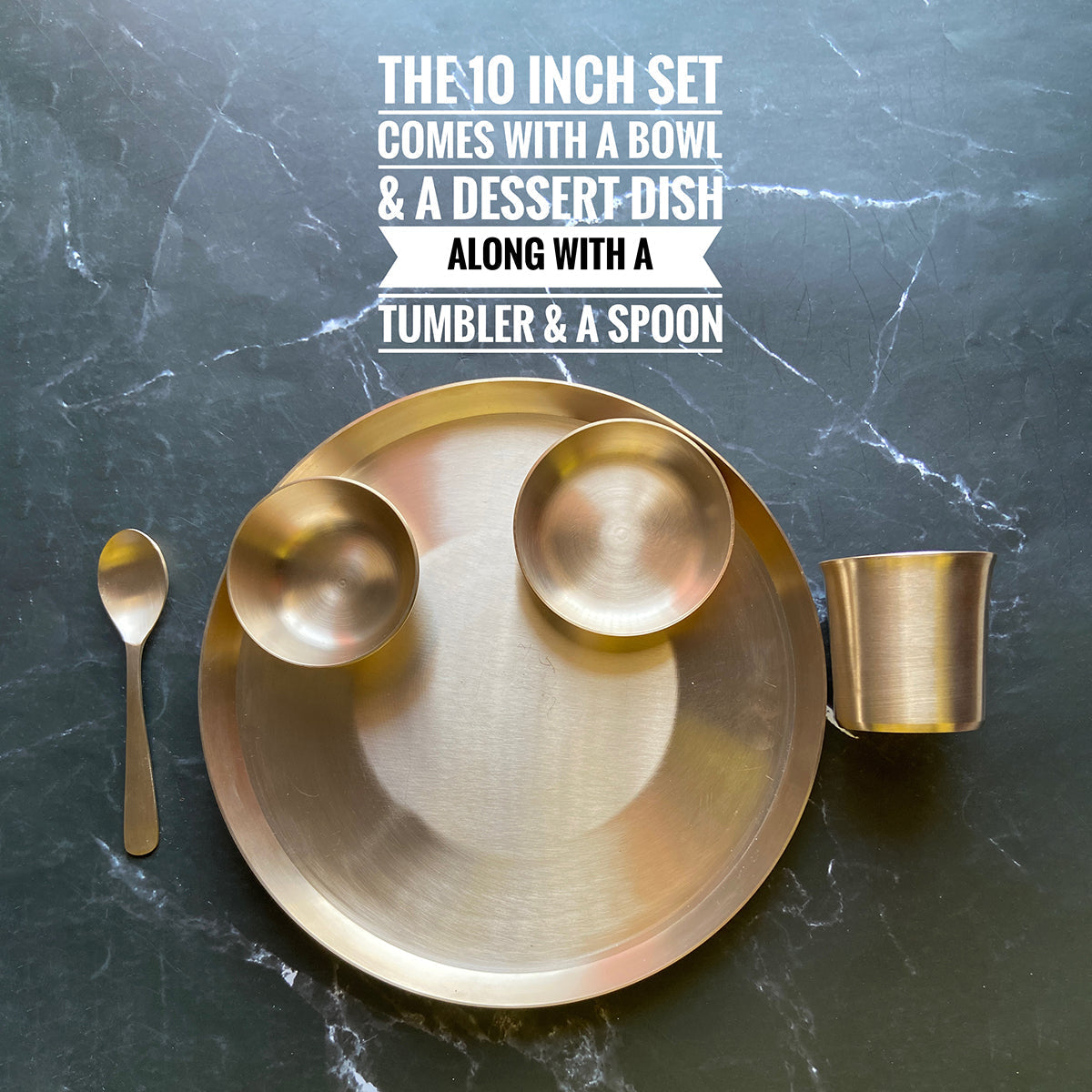 Kansa Thali Set | 10 inches | Set of 5