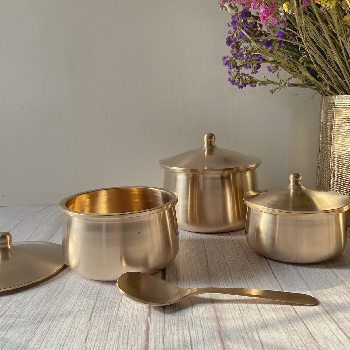 Bronze Serving Bowl with Ladle | Small, Medium, Large