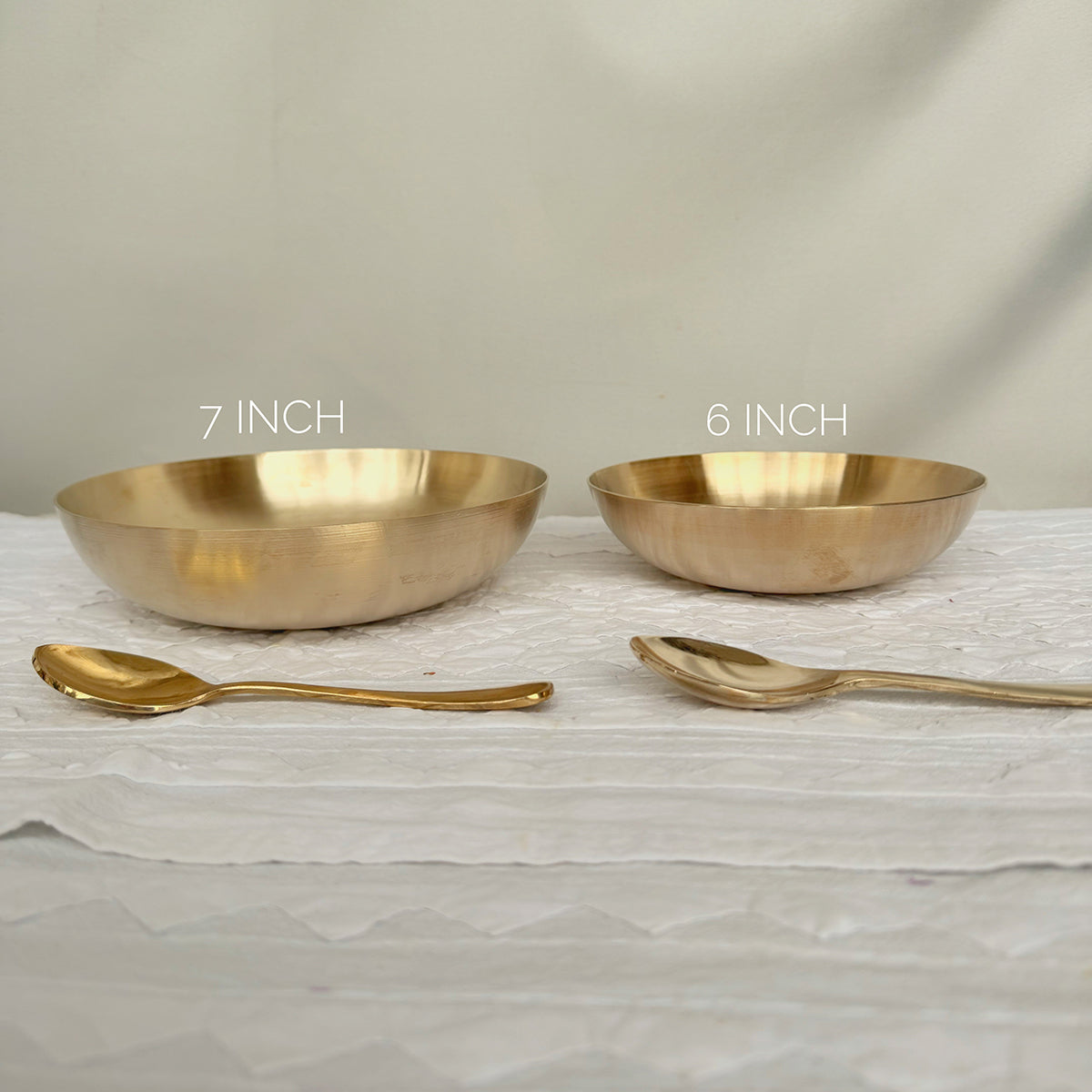 Bronze Bowl with Spoon | Gold | 7 inches