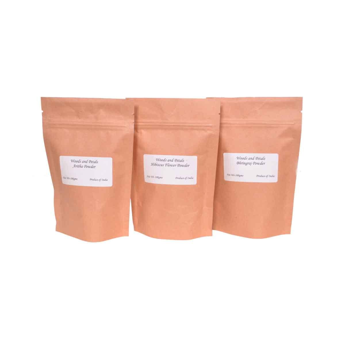 Organic amla hibiscus bhringraj powder ( set of 3 )