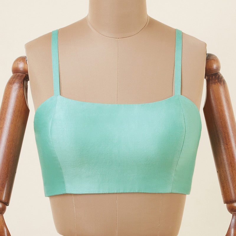 Cotton Solid Blouse | Sleeveless | Blue