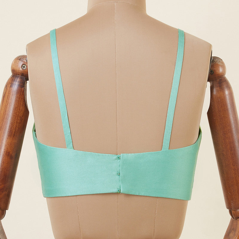 Cotton Solid Blouse | Sleeveless | Blue