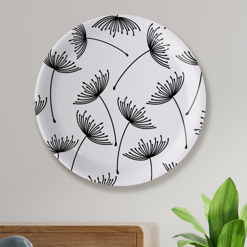 Ceramic Wall Plate | Sketched Serenity | Black & White | 10 inches