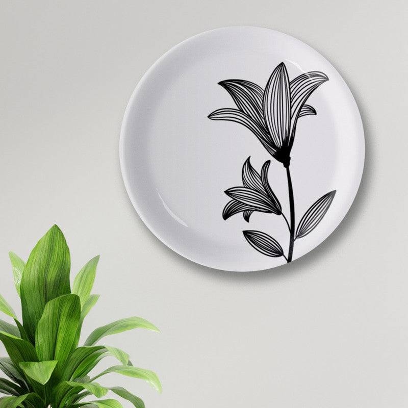 Ceramic Wall Plate | Contours of Cool | Black & White | 10 inches