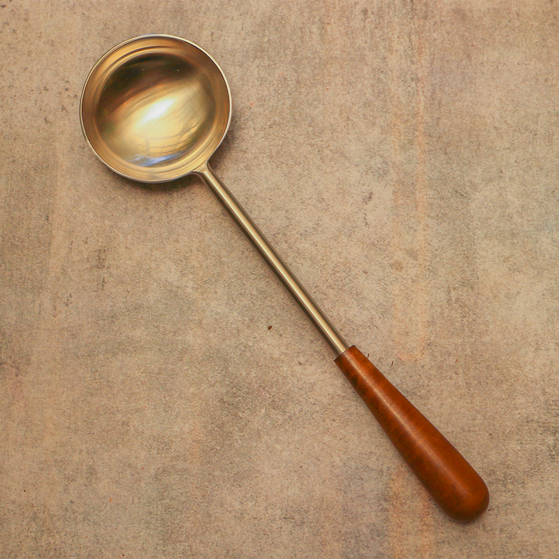 Brass Single Laddle | Steel Finish | 10 inches