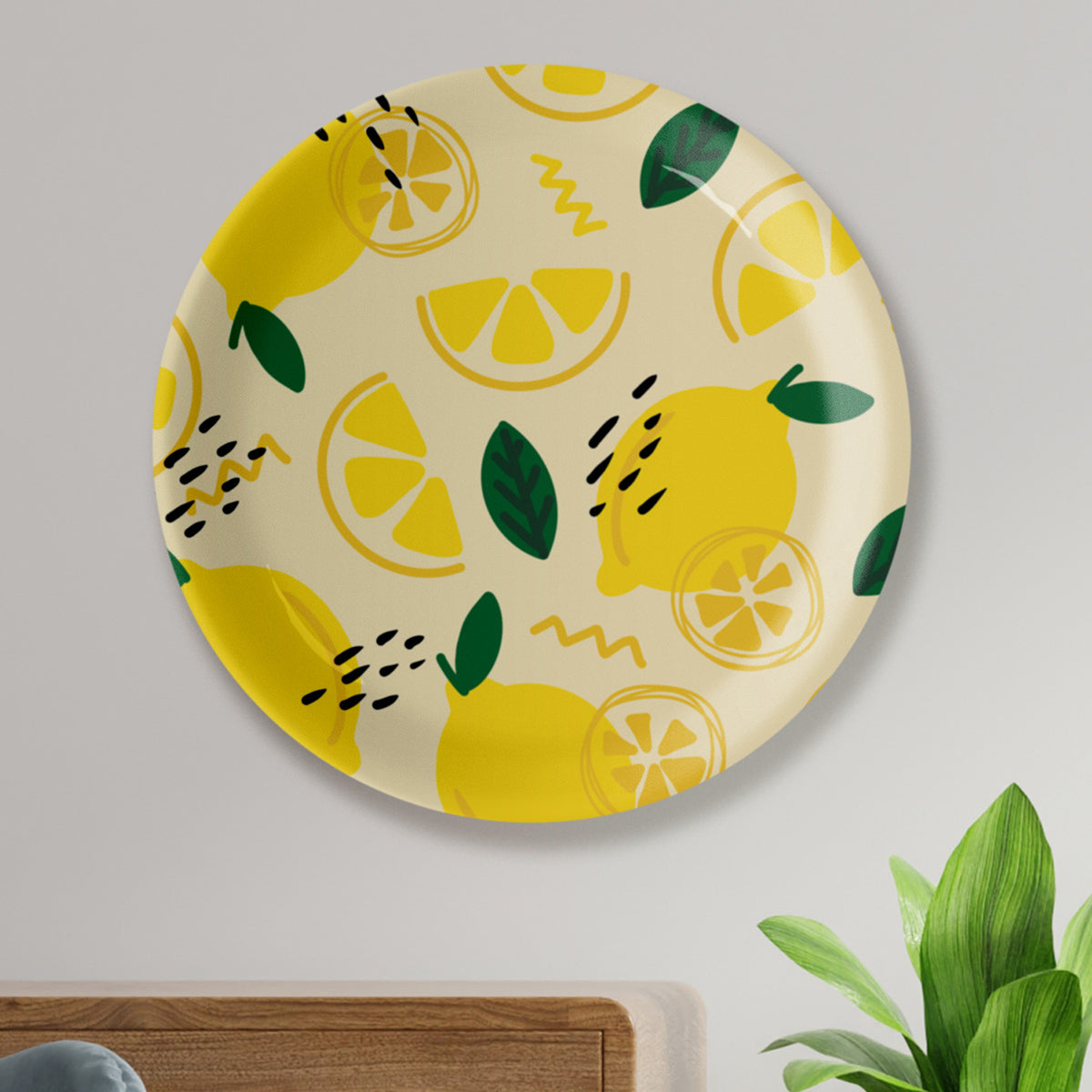 Ceramic Juicy Jungle Wall Plate | Yellow | 10 inches