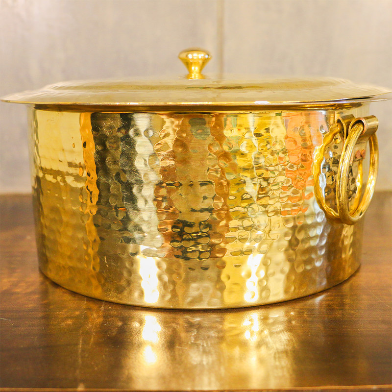 Brass Patila | With Handle | 5 Litre | Golden