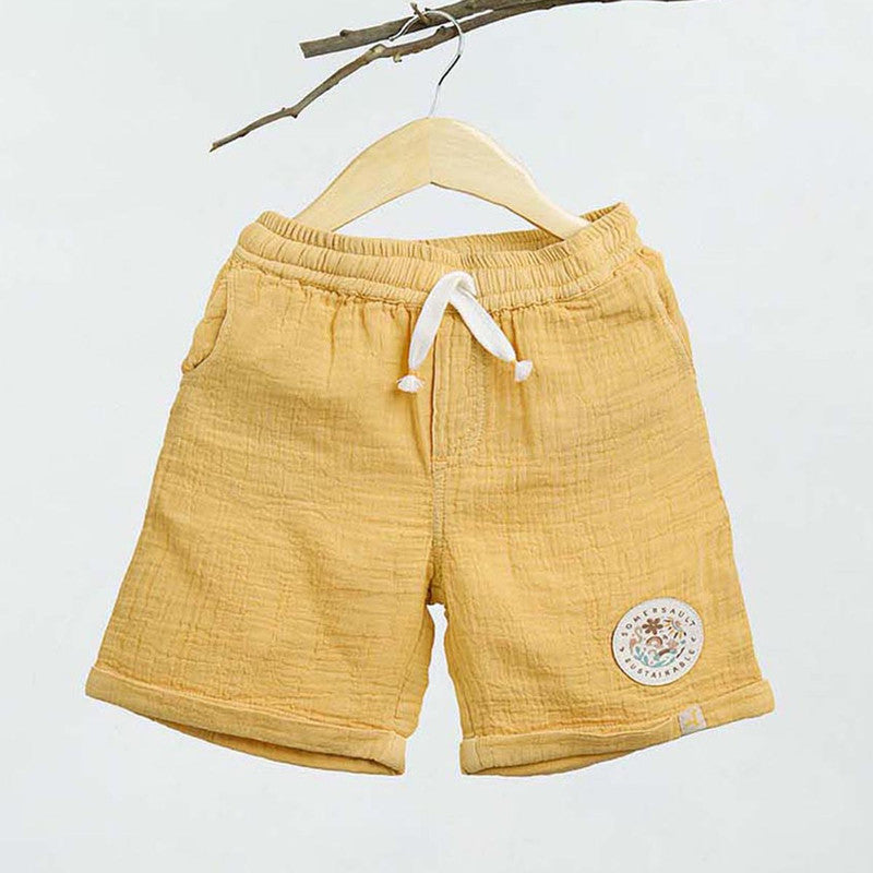 Cotton Twill Bermuda Shorts | Yellow