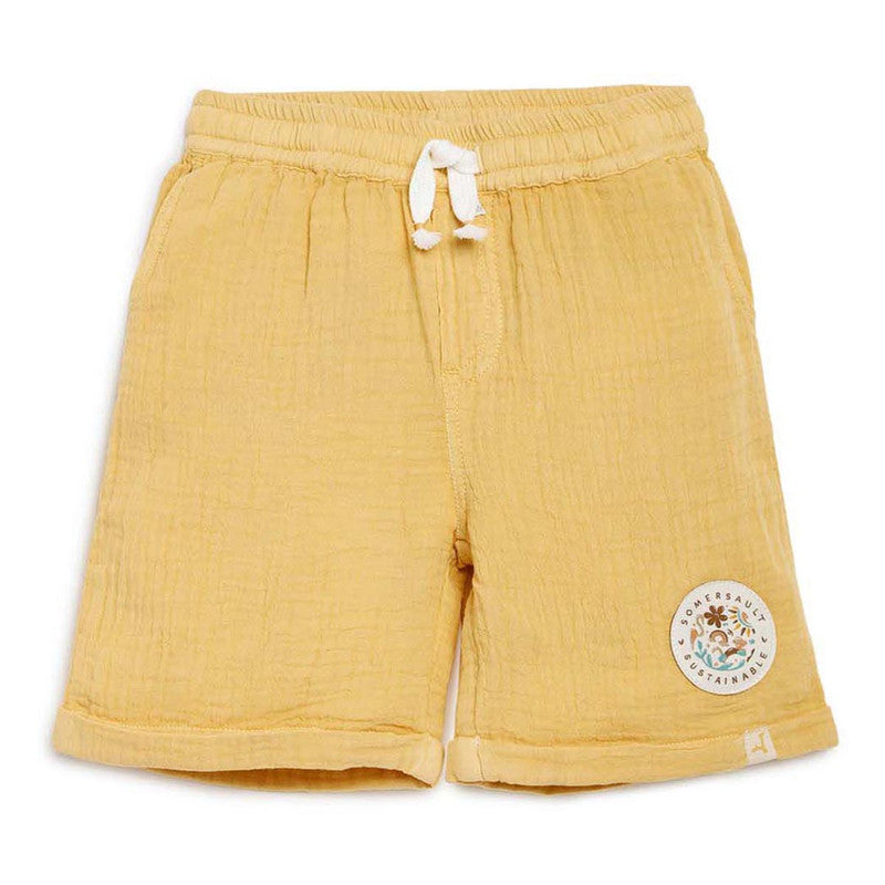 Cotton Twill Bermuda Shorts | Yellow