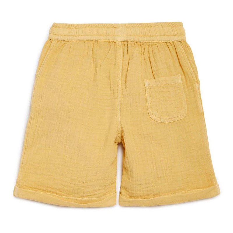 Cotton Twill Bermuda Shorts | Yellow