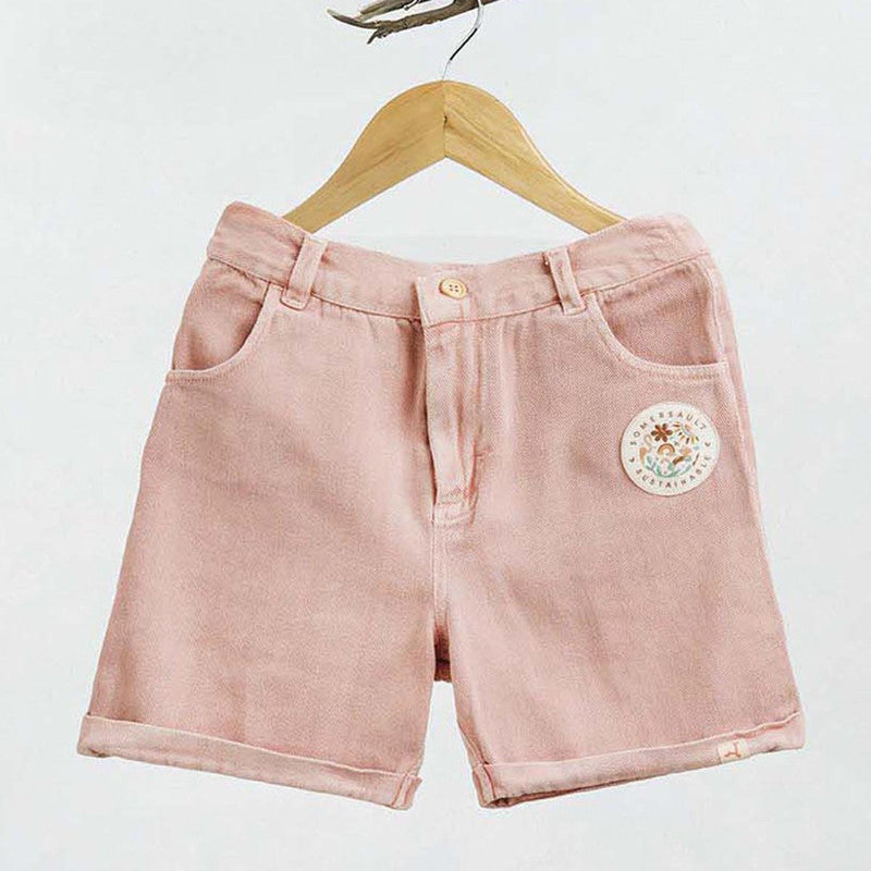 Cotton Twill Bermuda Shorts for Kids | Pink