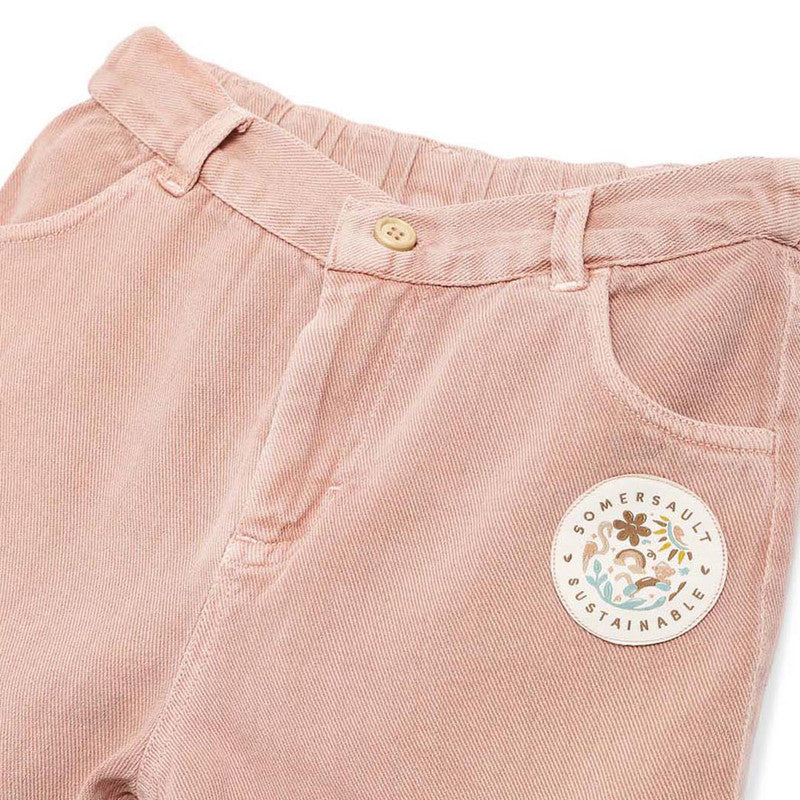 Cotton Twill Bermuda Shorts for Kids | Pink