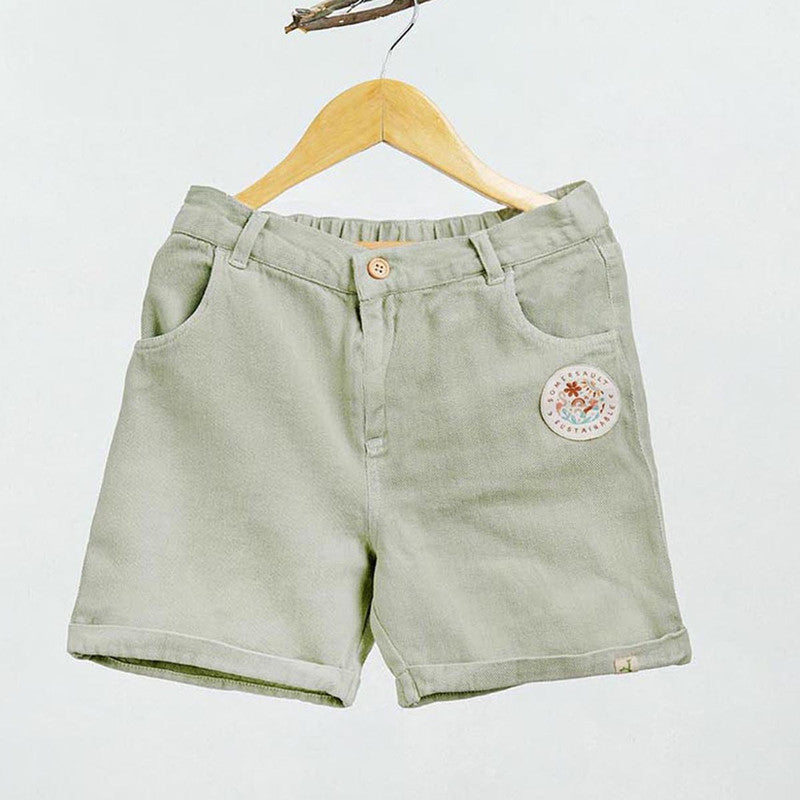 Cotton Twill Bermuda Shorts | Green