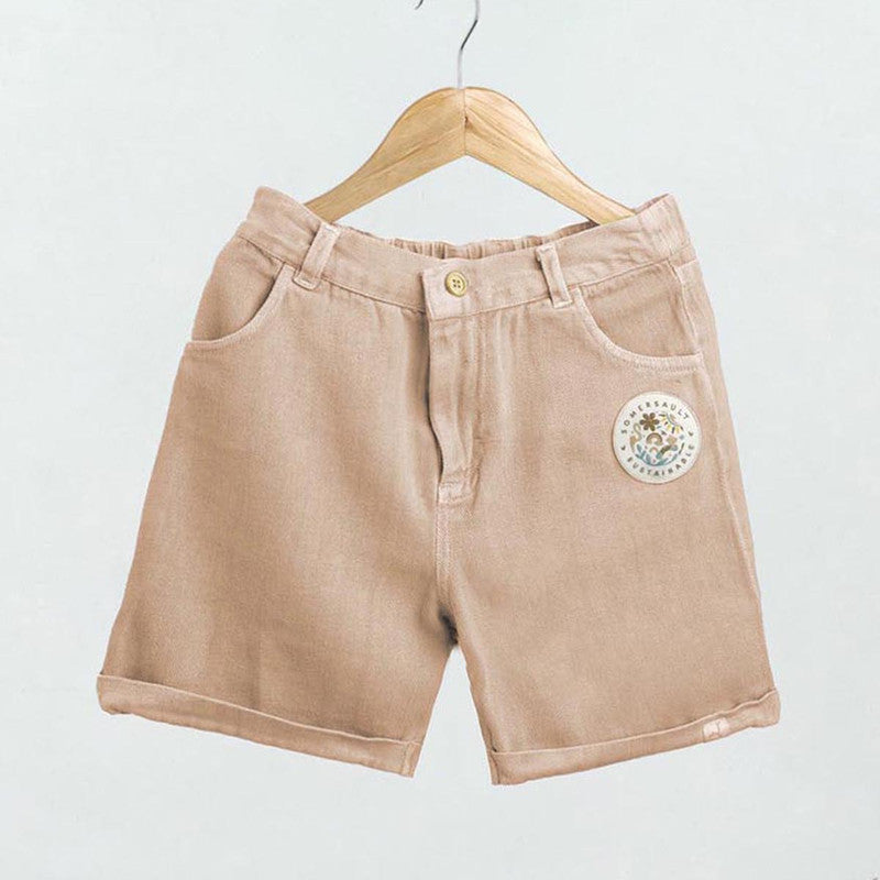 Cotton Twill Bermuda Shorts for Kids | Brown