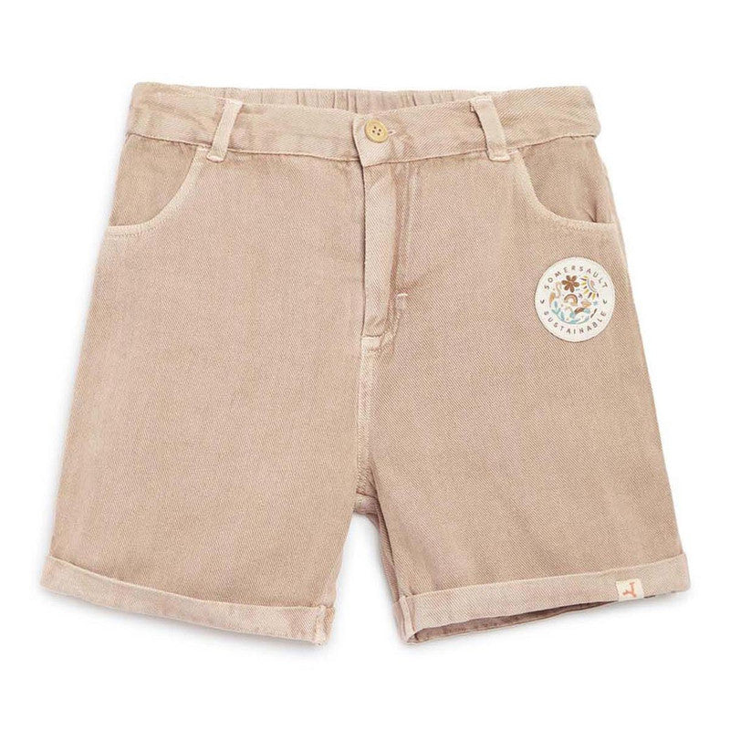 Cotton Twill Bermuda Shorts for Kids | Brown