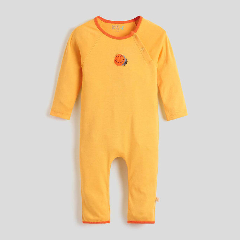 Cotton Sleepsuit For Baby | Happy Smile | Yellow