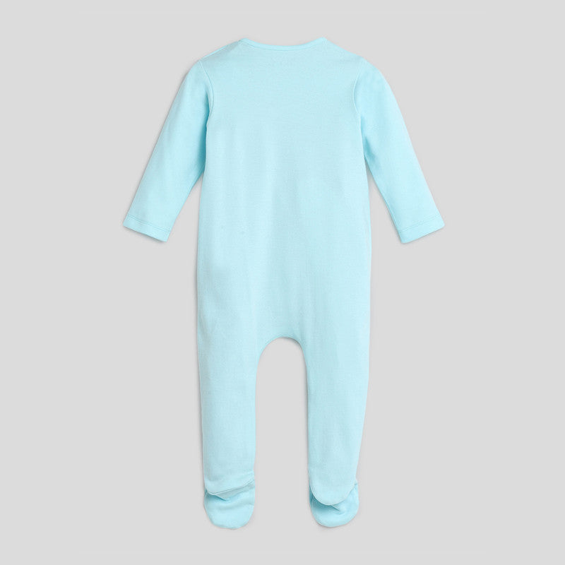 Cotton Sleepsuit for Kids | Little Tiger Printed | Blue