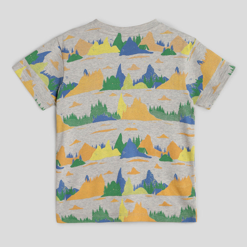 Cotton Tshirt | Foot Hills Printed | Grey