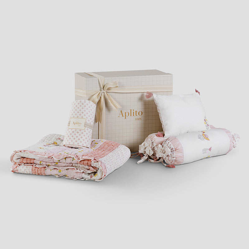 Baby Cot Bedding Gift Set | Bella Blush | Peach