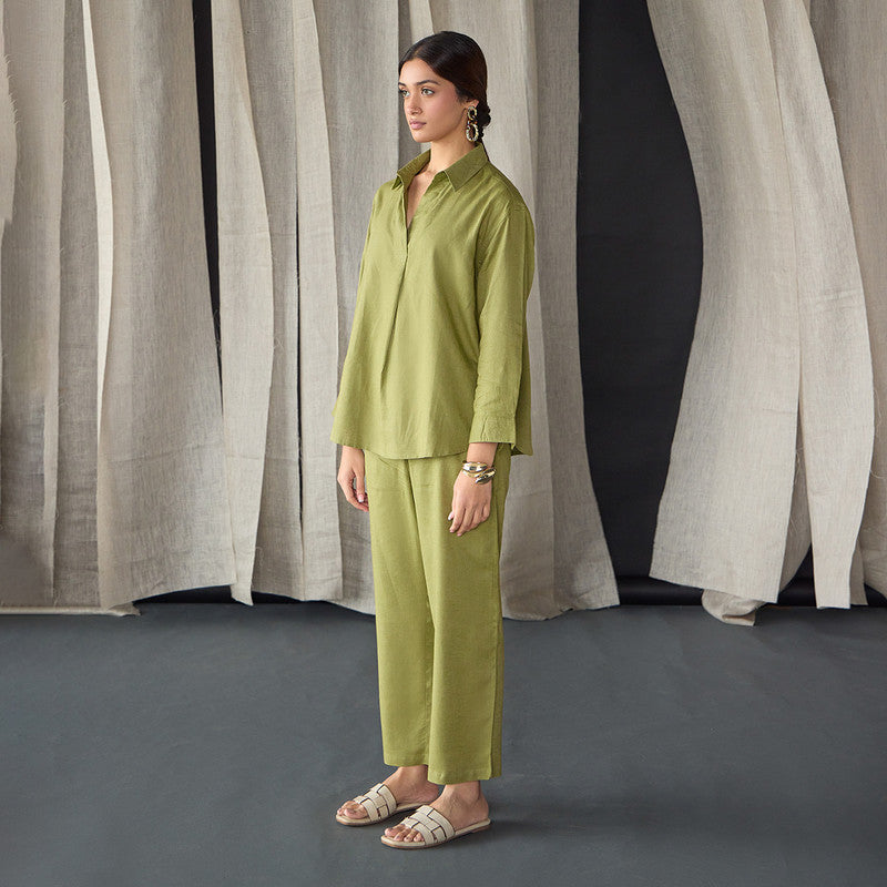 Tencel Co Ord Set For Women | Top & Pant | Green