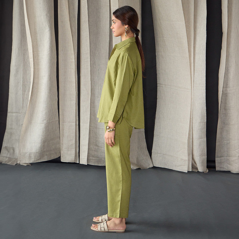 Tencel Co Ord Set For Women | Top & Pant | Green