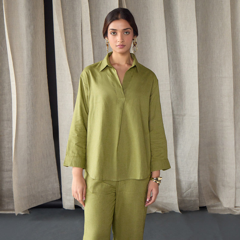 Tencel Co Ord Set For Women | Top & Pant | Green