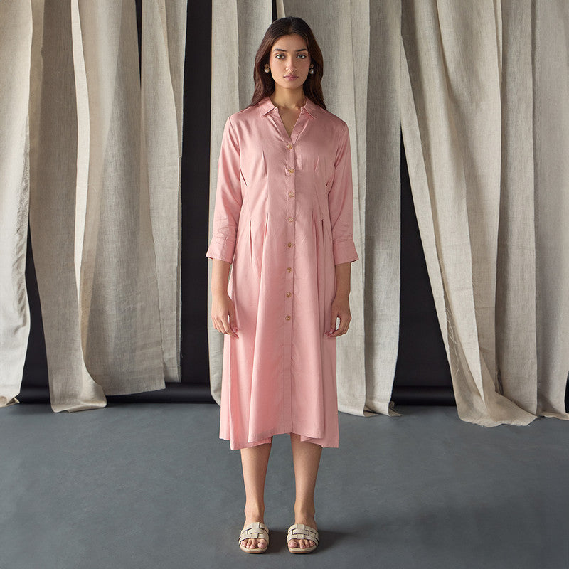 Tencel Dress For Women | Fitted | Pink