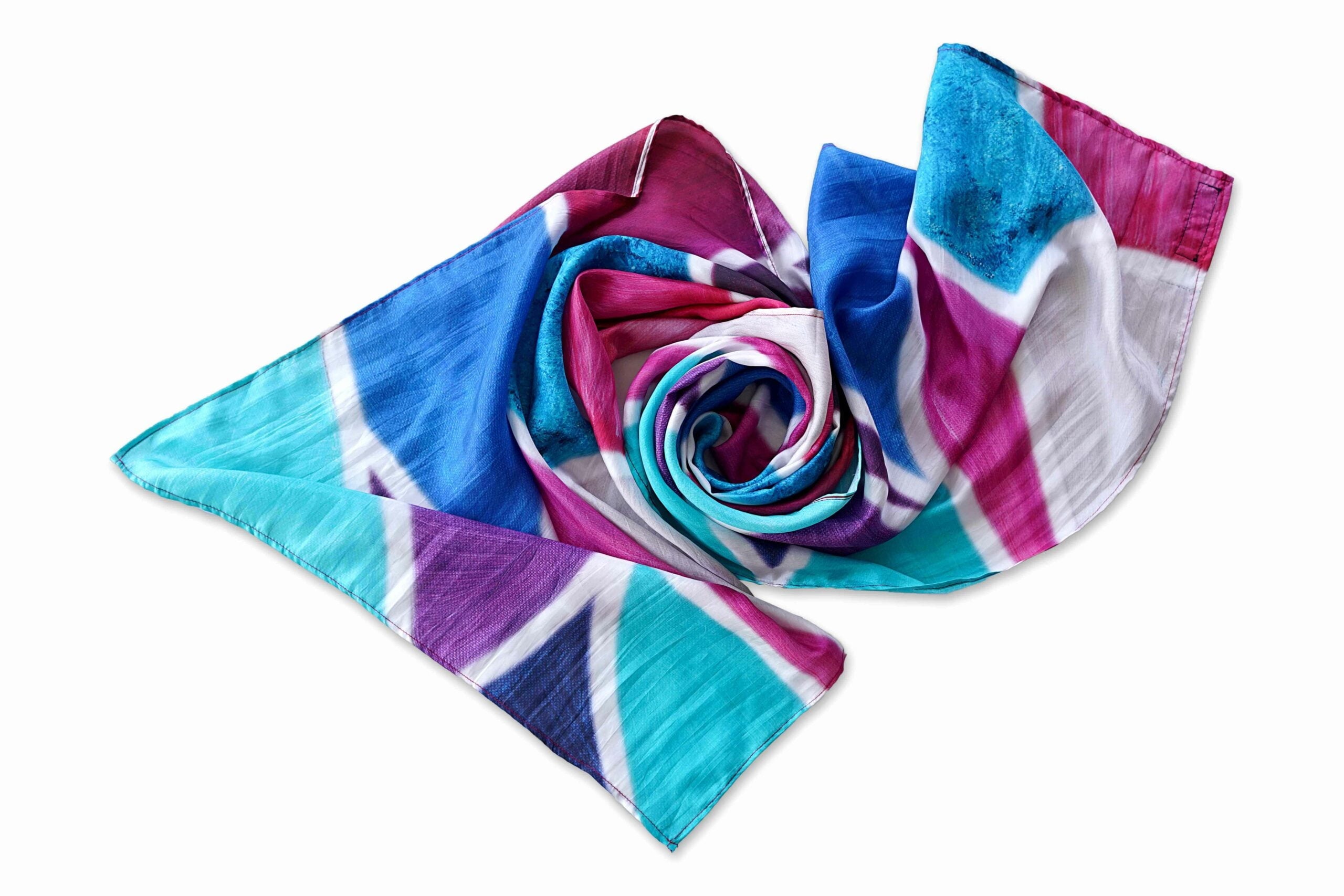 pure silk long scarf- BERRY MOSAIC - House Of Prana