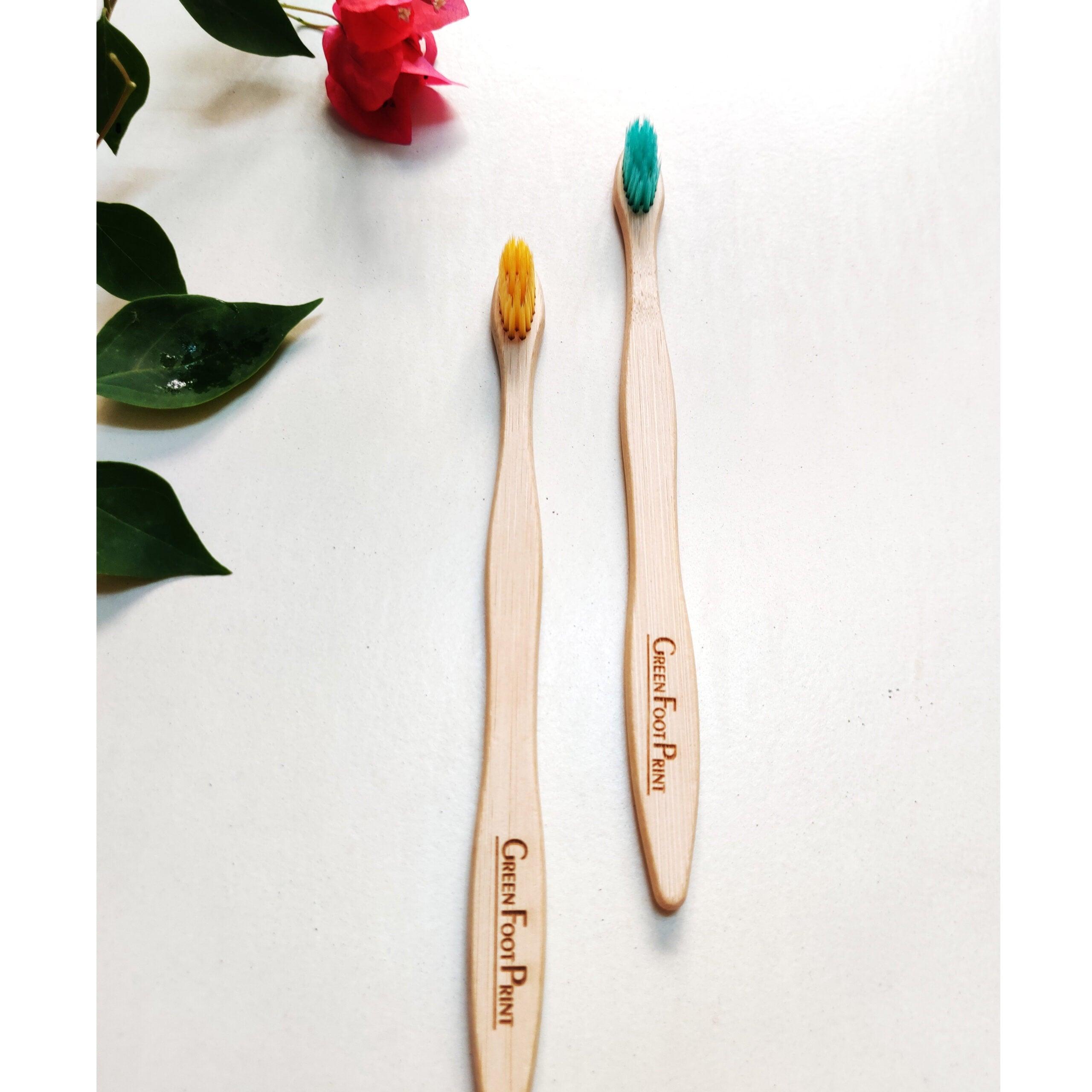 Natural Bamboo Toothbrush - Pack of 2 (Assorted)