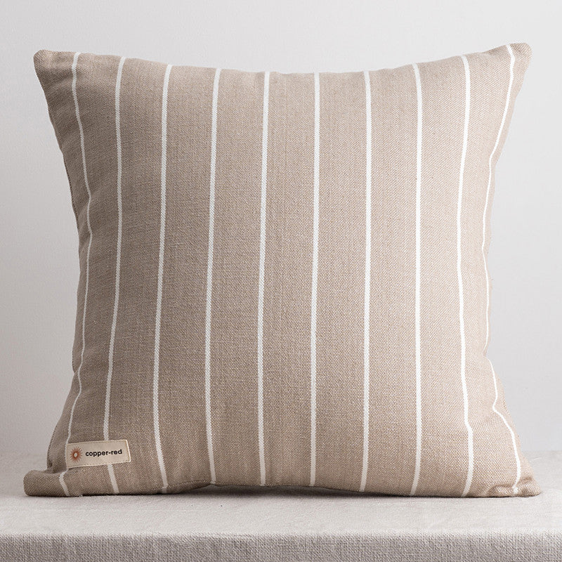 Cotton Cushion Cover | Atacama | Stripe Pattern | Brown & White