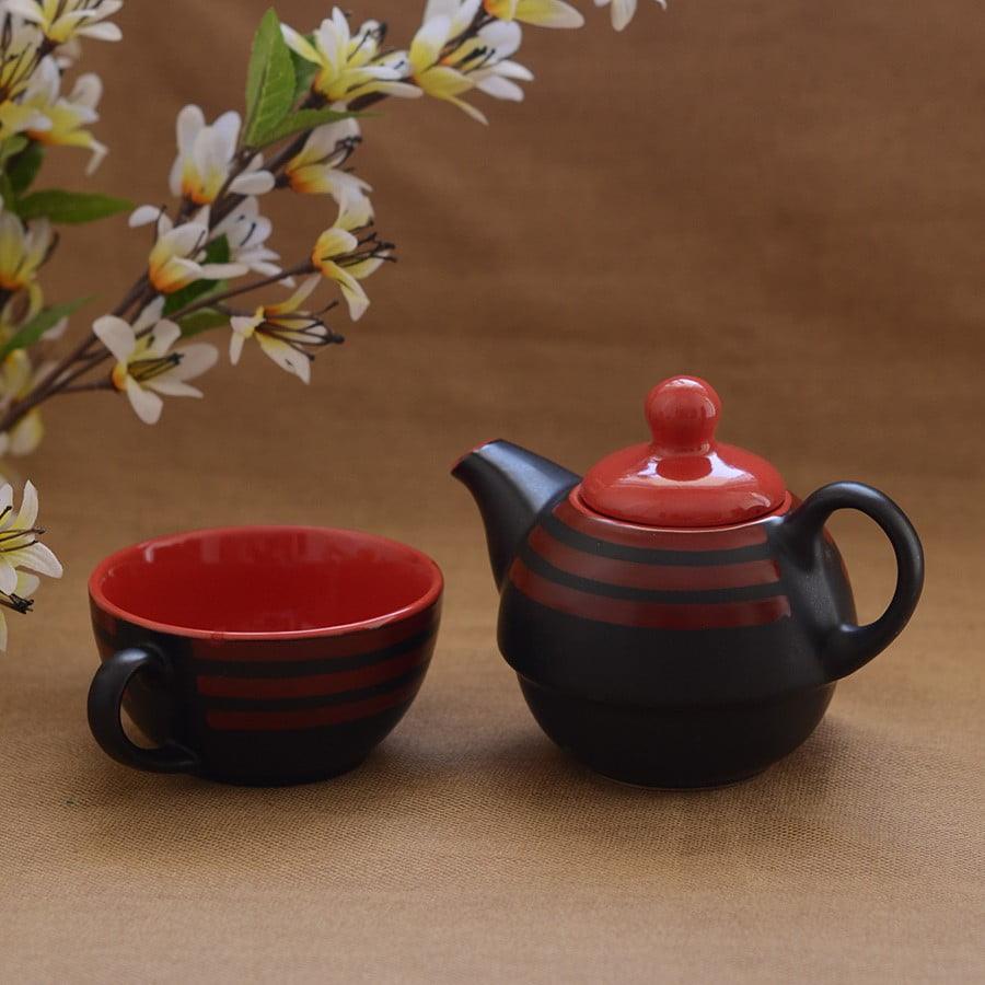 Ikrafties Handmade Ceramic Single Tea Pot Set