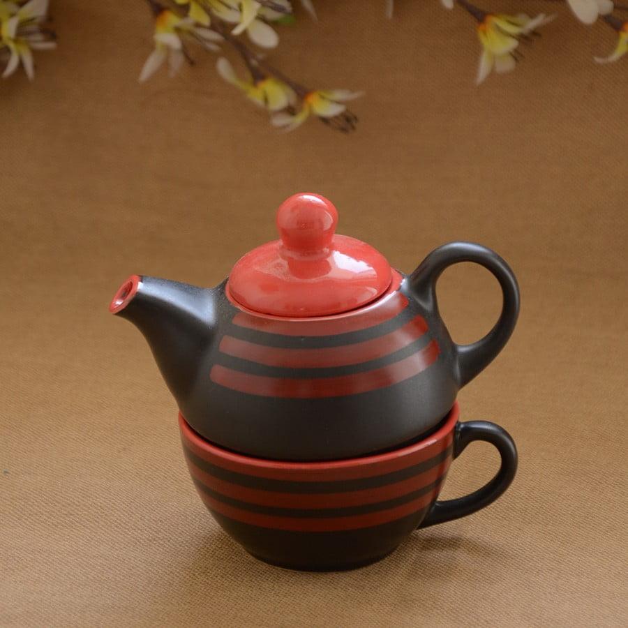 Ikrafties Handmade Ceramic Single Tea Pot Set