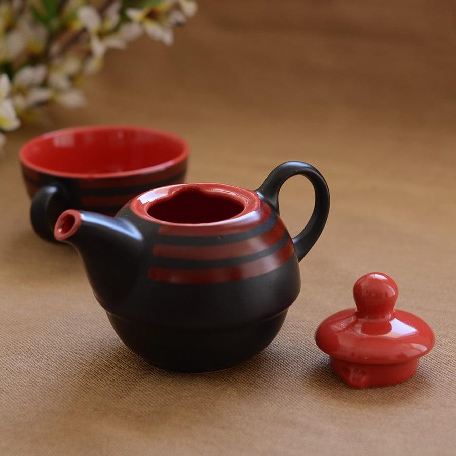 Ikrafties Handmade Ceramic Single Tea Pot Set