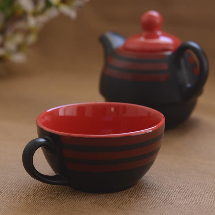 Ikrafties Handmade Ceramic Single Tea Pot Set