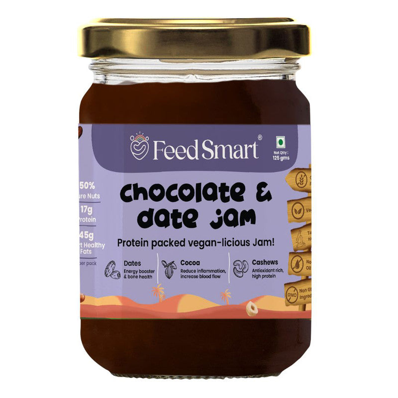 Chocolate & Date Jam | Vegan | No Sugar | No Preservatives | 125 g