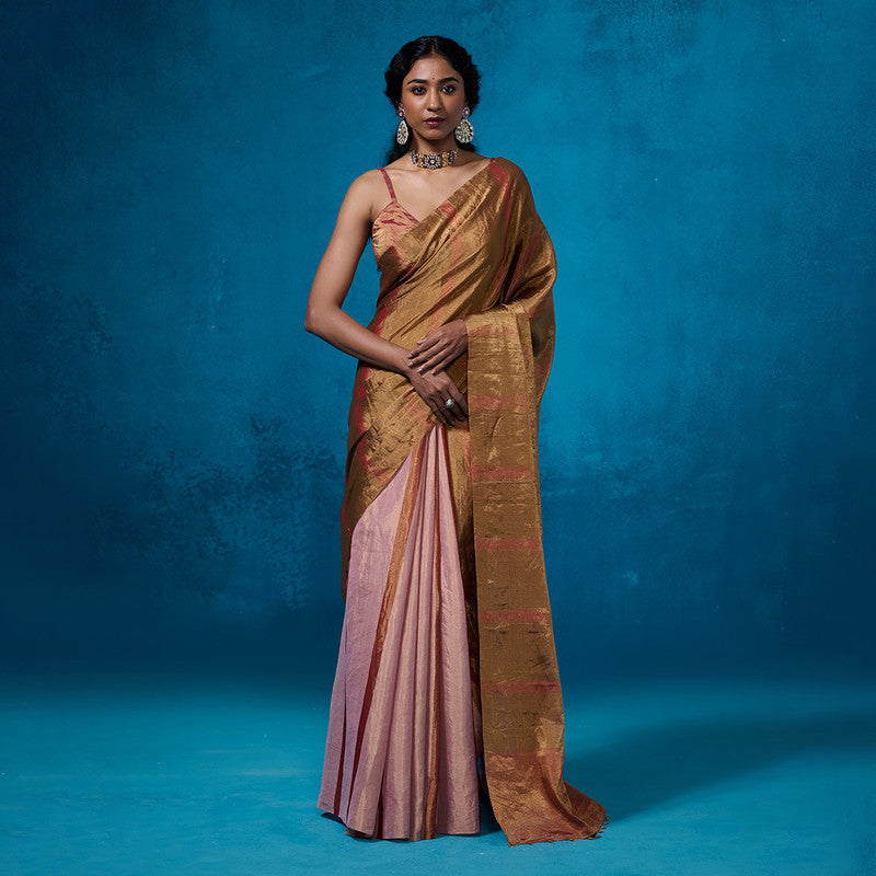 Cotton Silk Saree with Blouse Fabric | Gold Zari | Multicolour