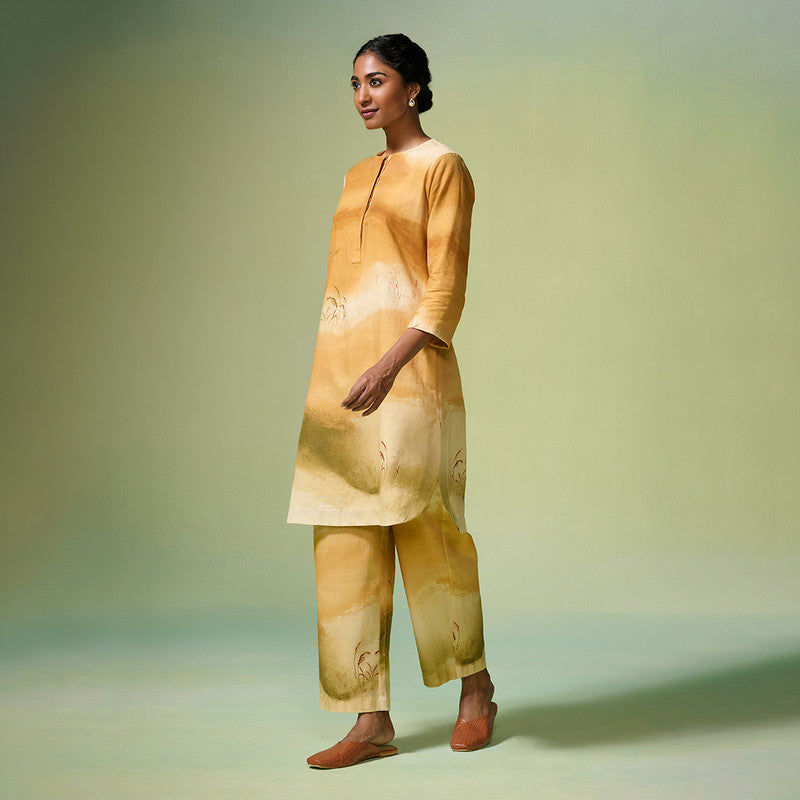 Chanderi Kurta Set For Women | Beige