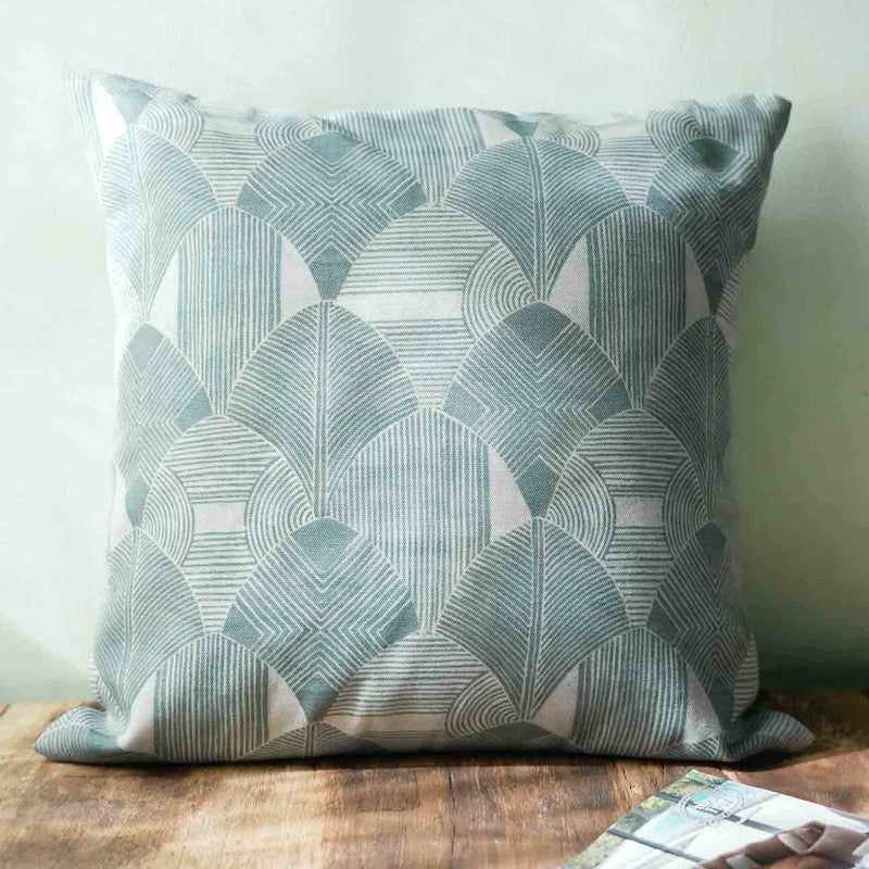 Cotton Cushion Cover | Printed Design | Green | 40 x 40 cm