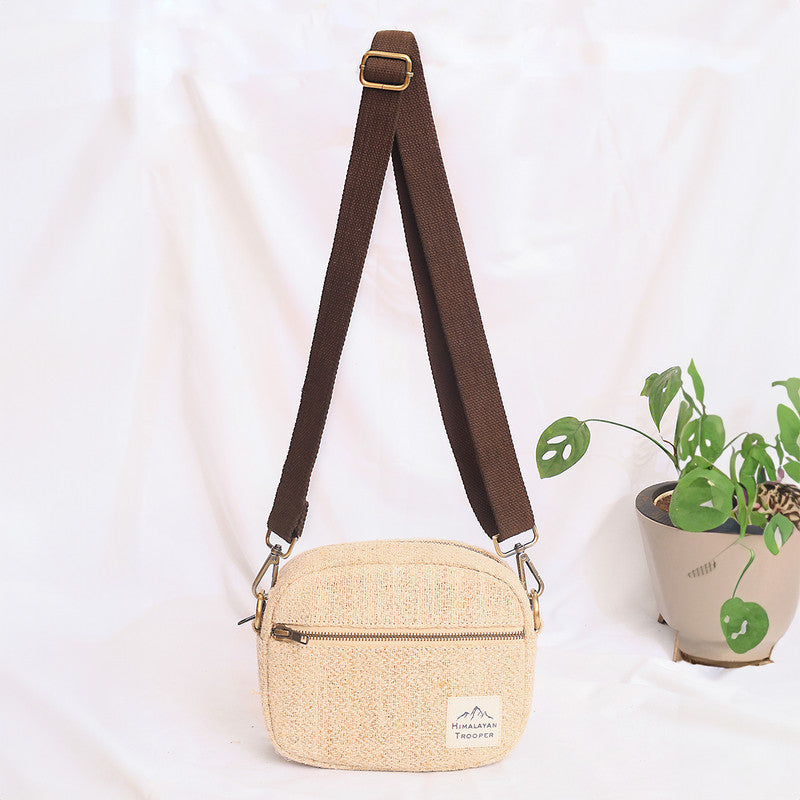 Hemp Sling Bag | Unisex | Beige