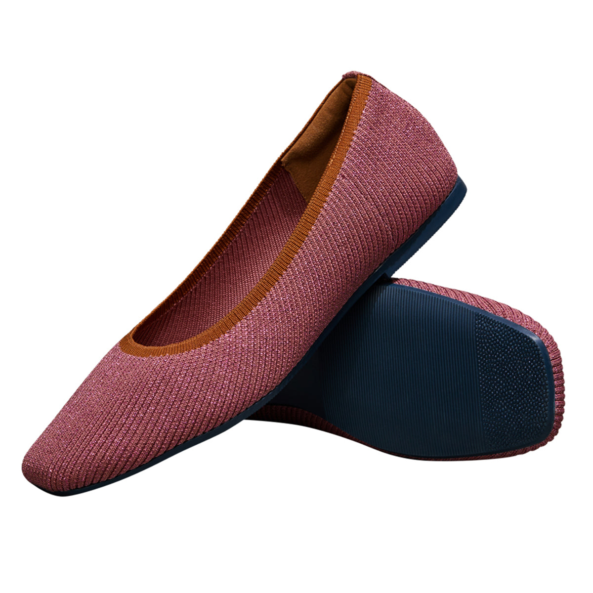 Neeman's Slip-Ons Flats for Women | Metallic Square | Pink