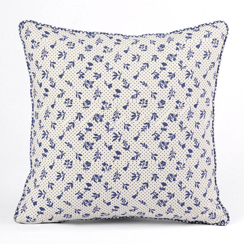 Cotton Cushion Cover | Dominoterie Small Floral Print | Indigo