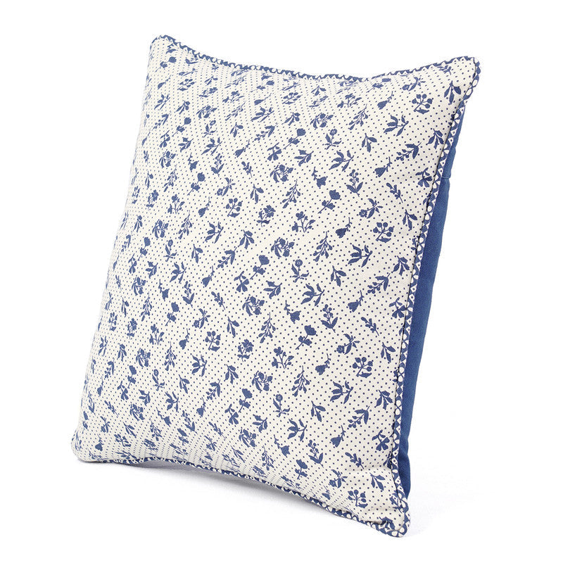 Cotton Cushion Cover | Dominoterie Small Floral Print | Indigo