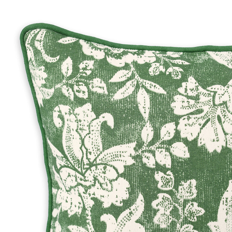 Cotton Cushion Cover | Dominoterie Floral Print | Green